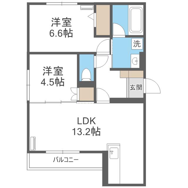 D-ROOM半道橋(2LDK/3階)の間取り写真