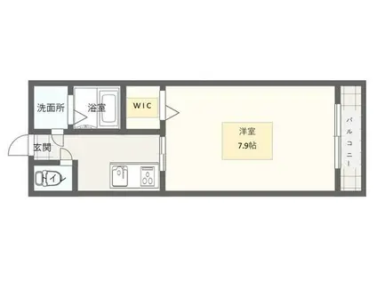 ソリテール月出(1K/1階)の間取り写真