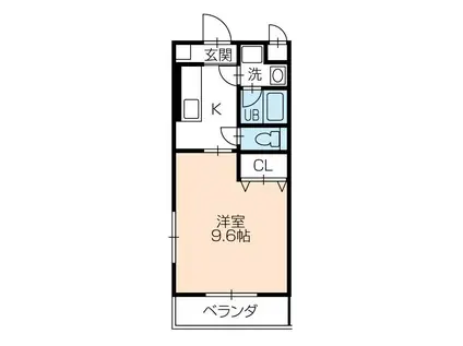 グリシーヌ(1K/1階)の間取り写真