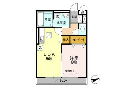 ステラII(1LDK/1階)の間取り写真