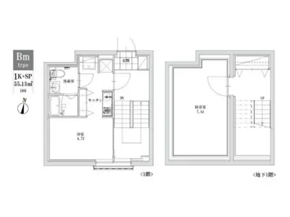 リーガランドプラス江古田(1DK/1階)の間取り写真