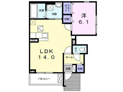 メゾンファミーユ(1LDK/1階)の間取り写真