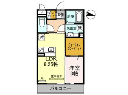 サンテラス吹上(1LDK/3階)の間取り写真