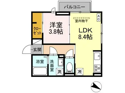 ロイヤルステージ西持田町 A棟(1LDK/2階)の間取り写真