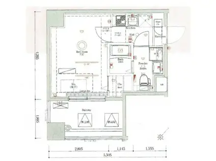 アゼスト西川口II(1K/3階)の間取り写真