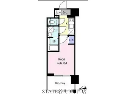 エスリード ザ・グレア大阪(1K/4階)の間取り写真