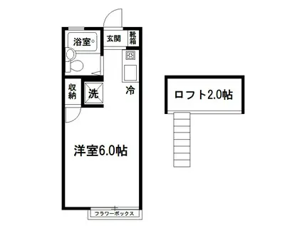 モジュール92(ワンルーム/1階)の間取り写真