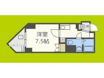 ORYZA肥後橋(1K/6階)の間取り写真