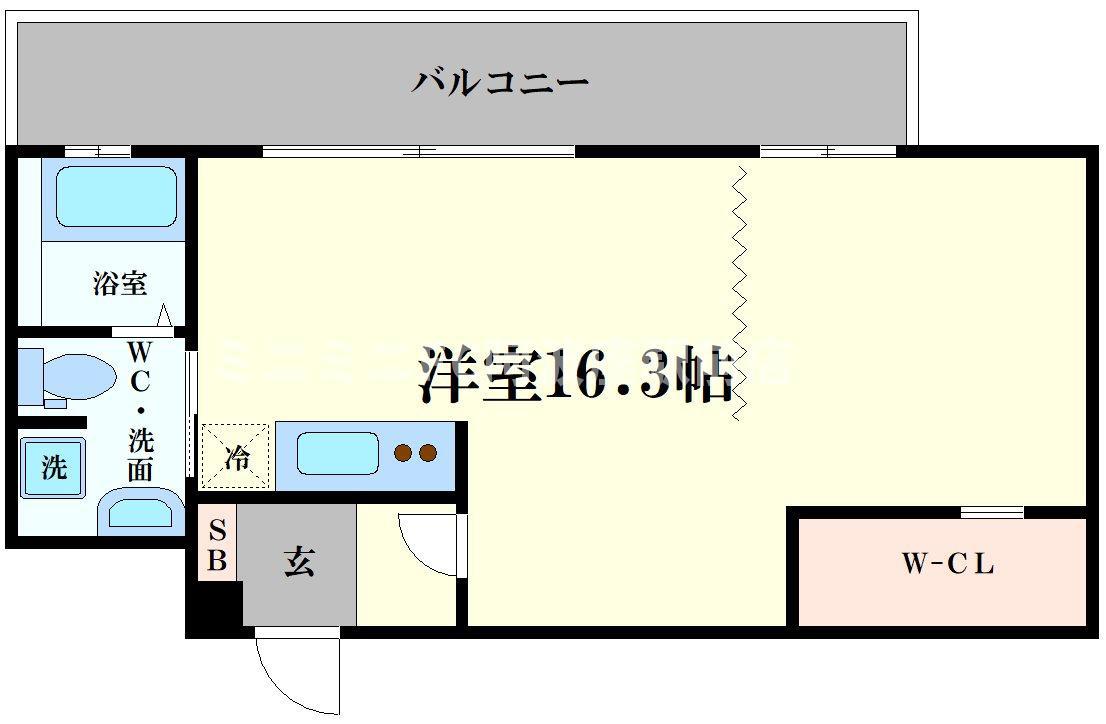 ラクメンビル(ワンルーム/5階)の間取り写真