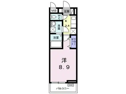 アルヴィータ厚木(1K/2階)の間取り写真