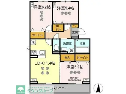 サリサ.J(3LDK/2階)の間取り写真