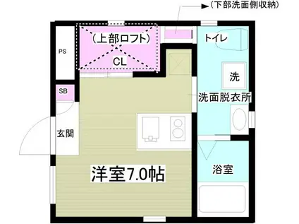 エレガンス・ヴィラ(ワンルーム/1階)の間取り写真