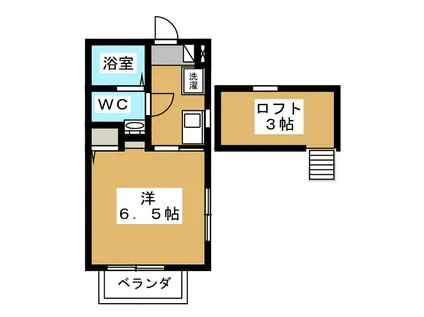 ゲートウェイ白楽(1K/2階)の間取り写真