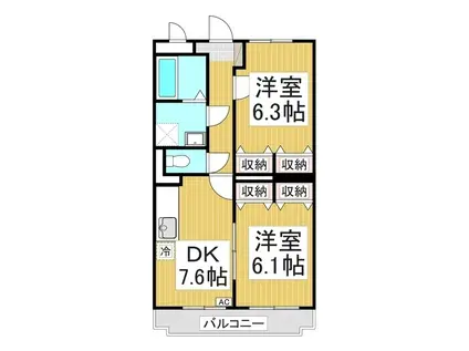 ブレイン裾花(2DK/1階)の間取り写真