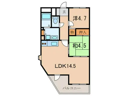 SAサイレンス(2LDK/1階)の間取り写真