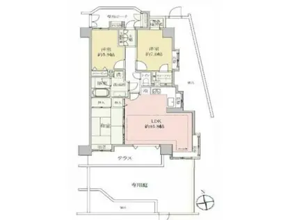 グラン・ブルー西川口 104(3LDK/1階)の間取り写真