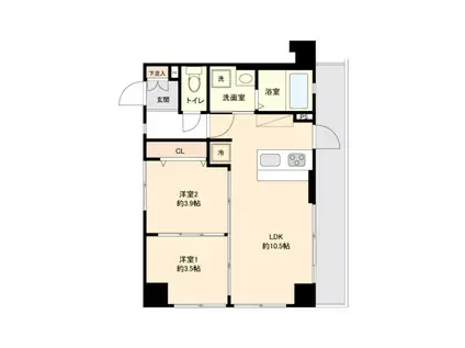 ワンルーフフラット西早稲田(2LDK/5階)の間取り写真