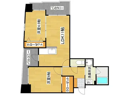 フレアステージ柳(2LDK/5階)の間取り写真