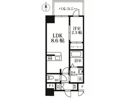 MODERN PALAZZO 大濠NORD(1LDK/6階)の間取り写真