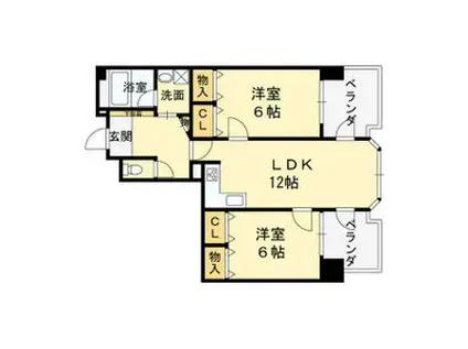 マンシオンタイラ(2LDK/8階)の間取り写真