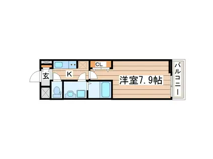 プラシード(1K/2階)の間取り写真