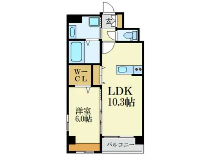 エージュ山王(1LDK/2階)の間取り写真