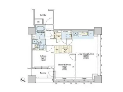 レジディアタワー上池袋(2LDK/15階)の間取り写真