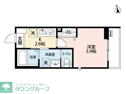 ウィステリア S(1K/1階)の間取り写真