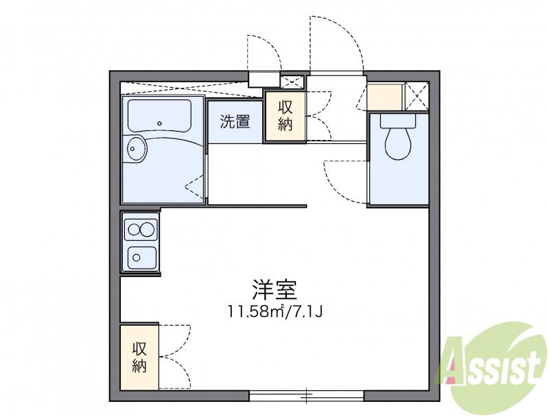 レオパレスCOMFORT HOUSE(1K/1階)の間取り写真