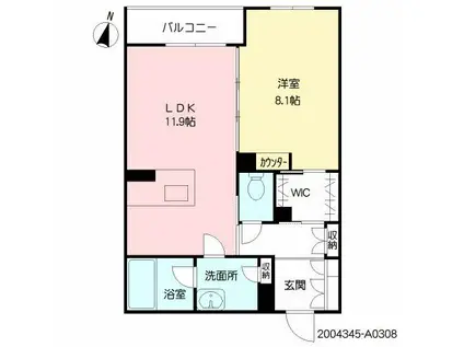 ロイヤル シャーメゾン プレミアム(1LDK/3階)の間取り写真