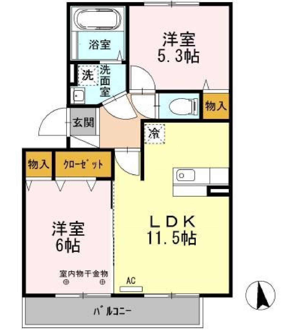 GALLERY(2LDK/3階)の間取り写真