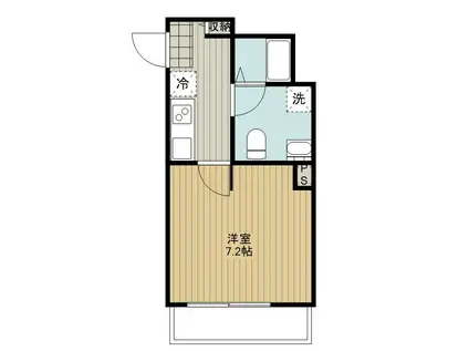 セントラル和光(1K/3階)の間取り写真