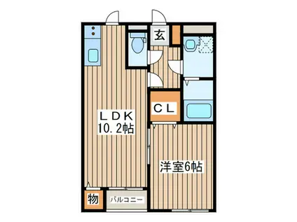 メゾンドゥ・レーブありさ(1LDK/3階)の間取り写真