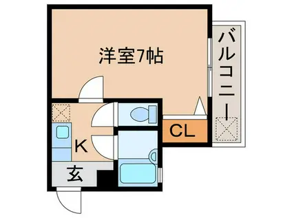 エ・スパシオ名西(1K/5階)の間取り写真