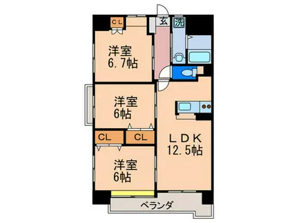 VENT CREST (3LDK/2階)の間取り写真