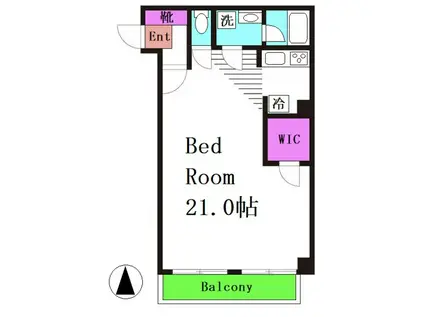 アトランティス百合丘(1K/3階)の間取り写真