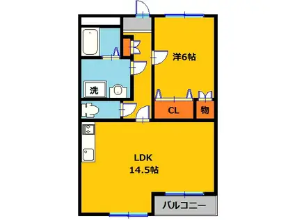 KMフォーリンハイツ(1LDK/2階)の間取り写真