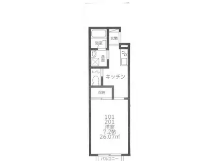 メゾン・ド・ソレイユ(1K/1階)の間取り写真