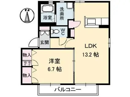サクセスステージ(1LDK/2階)の間取り写真