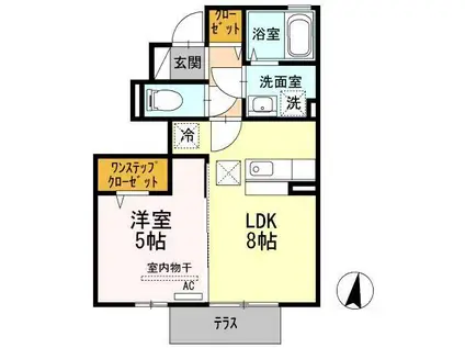 インペリアル パレス(1LDK/1階)の間取り写真