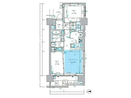 セントラルプレイス新宿御苑(2LDK/8階)の間取り写真
