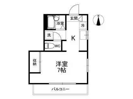 永易メゾン(1K/2階)の間取り写真