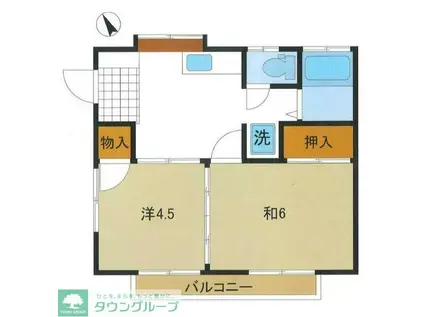 エクセル141(2DK/2階)の間取り写真