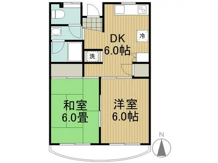 恭和ハイツ(2DK/3階)の間取り写真