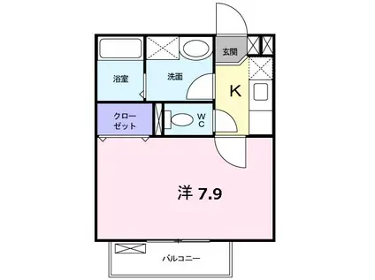 グリーンタウン横浜(1K/2階)の間取り写真