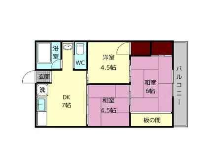 橋本マンション(3DK/2階)の間取り写真