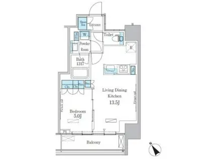 パークアクシス横濱関内スクエア(1LDK/10階)の間取り写真