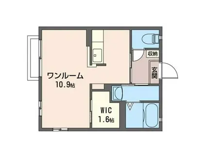 ディアス21(ワンルーム/2階)の間取り写真