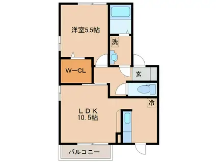 SEKUTO(1LDK/2階)の間取り写真