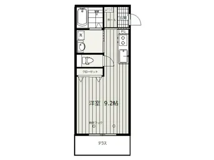 アムールアドニス(ワンルーム/1階)の間取り写真